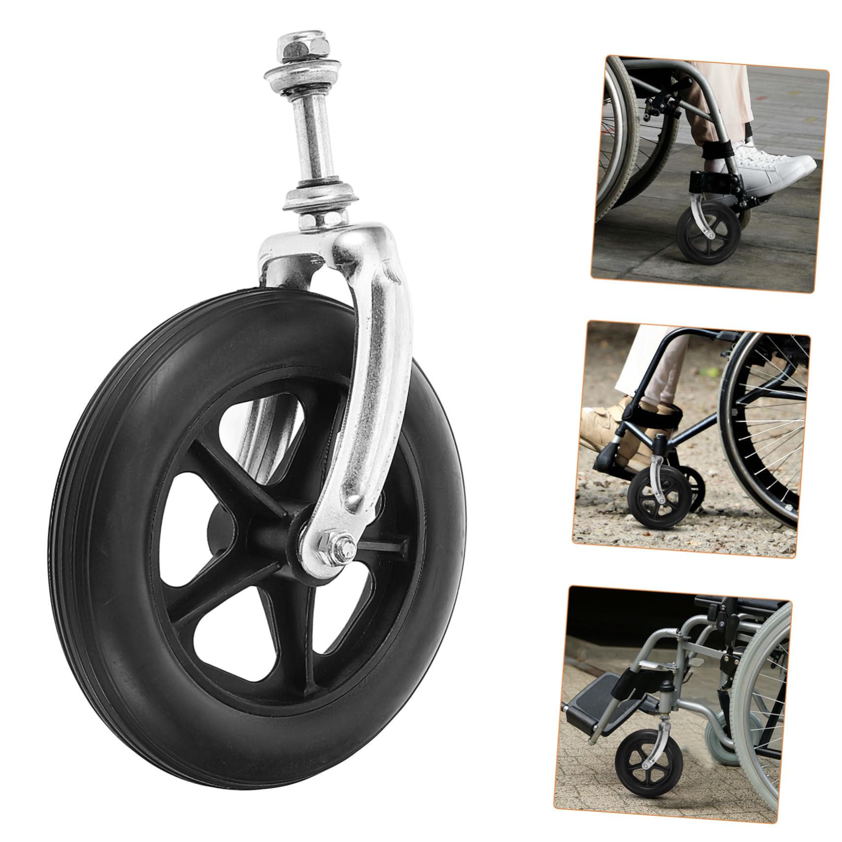 Beavorty Wheelchair Accessories Wheelchair Front Wheels with Brackets Walker Wheels Replacement Drive Wheelchair Front Wheels Wheelchair Wheels Replacement Wheels for Walker Black Metal