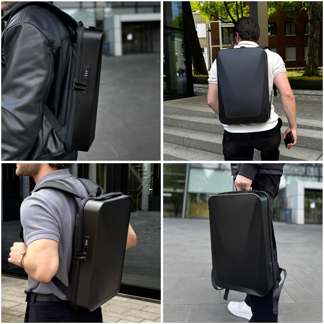 Plecak Męski z Kieszenią na Laptop 15,6" 46x31x12 Bagaż Podręczny Plecak na Laptopa 6 Przegródek Torba Antykradzieżowa Wodoodporna Port USB 24L Plecak Biznesowy Praca Biuro Szkoła Uczelnia Podróże