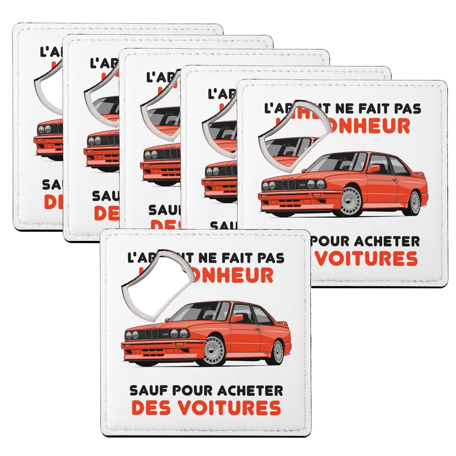 Sous verre décapsuleur l'argent ne fait pas le bonheur set de table humour