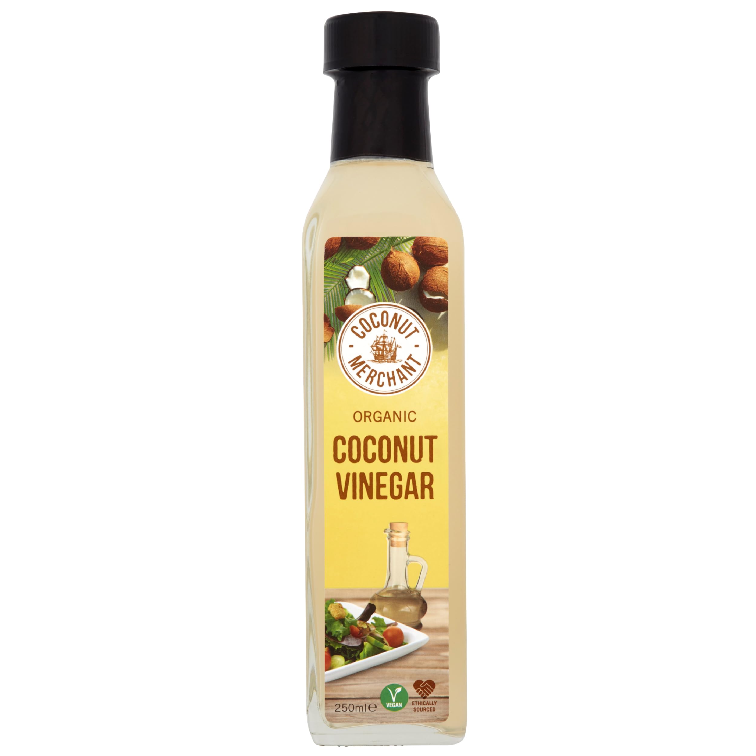 Coconut Merchant Organic Coconut Vinegar 250ml | 100% Coconut | Vegan | Gluten Free | Non-GMO | Ethically Sourced