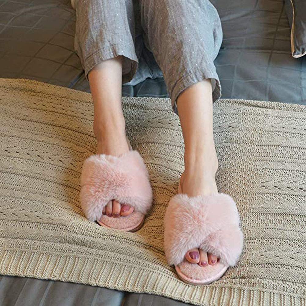 Fadezar Pantofole Peluche Donna Ciabatte da Casa Comode Invernali Moda Scarpe Sandali Slippers