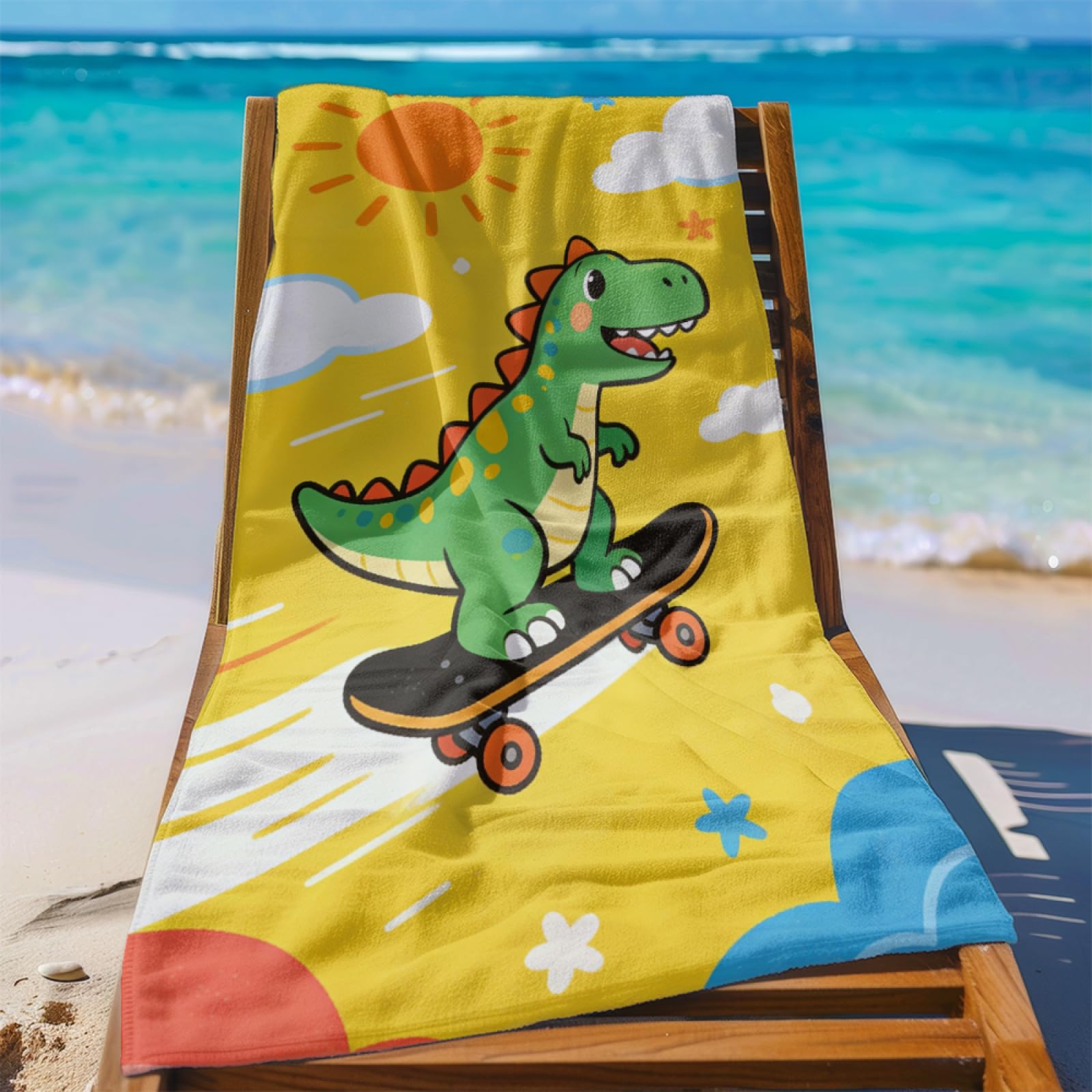 Fouta PlageÉtoile De Mer Jaune Coquille Rose Modèle Surdimensionné avec Diverses Tailles, Respirante et Portable, Parfaite pour Voyages Sorties Piscine et Usage Extérieur Quotidien 90x160 cm