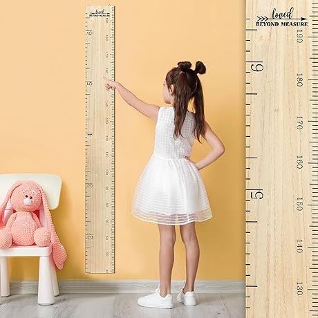 Classic Wooden Growth Ruler for Kids' Wall Decor and Height Tracking
