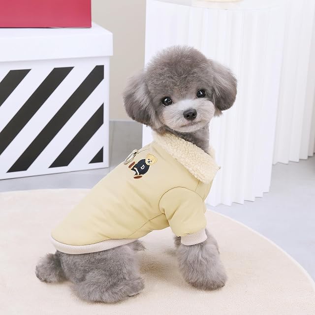 Foto 5 de 8 de Izefia Abrigo de Perro Clima Frío Chaqueta A Prueba de Viento Chaqueta de Terciopelo Suéter Cálido Suéter…