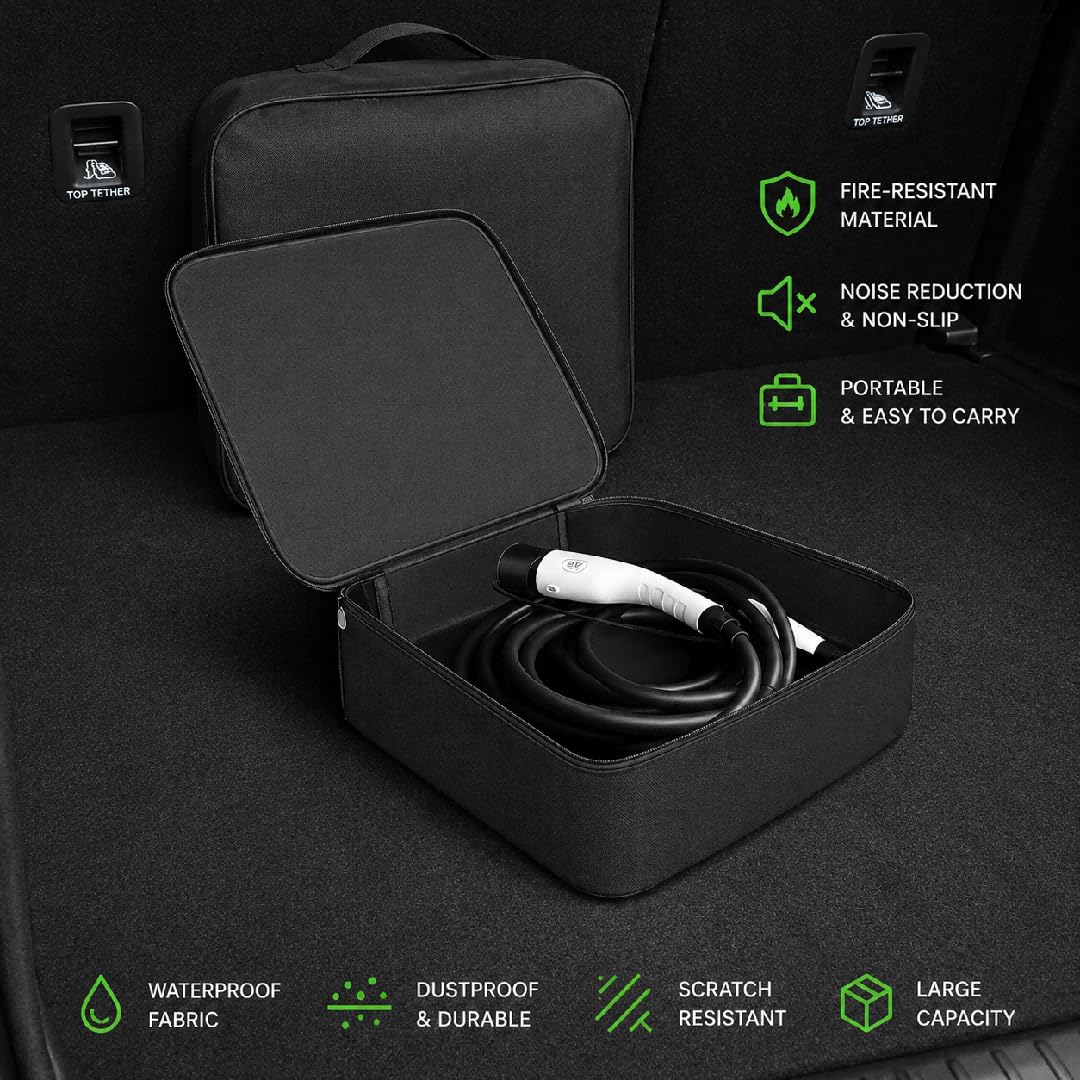 Bolsa Cable para Renault Captur/Clio/Austral E Tech | Bolsa cable carga, tres formas, compra separada, cierre zip, asa, maletero, venta individual, uso diario práctico