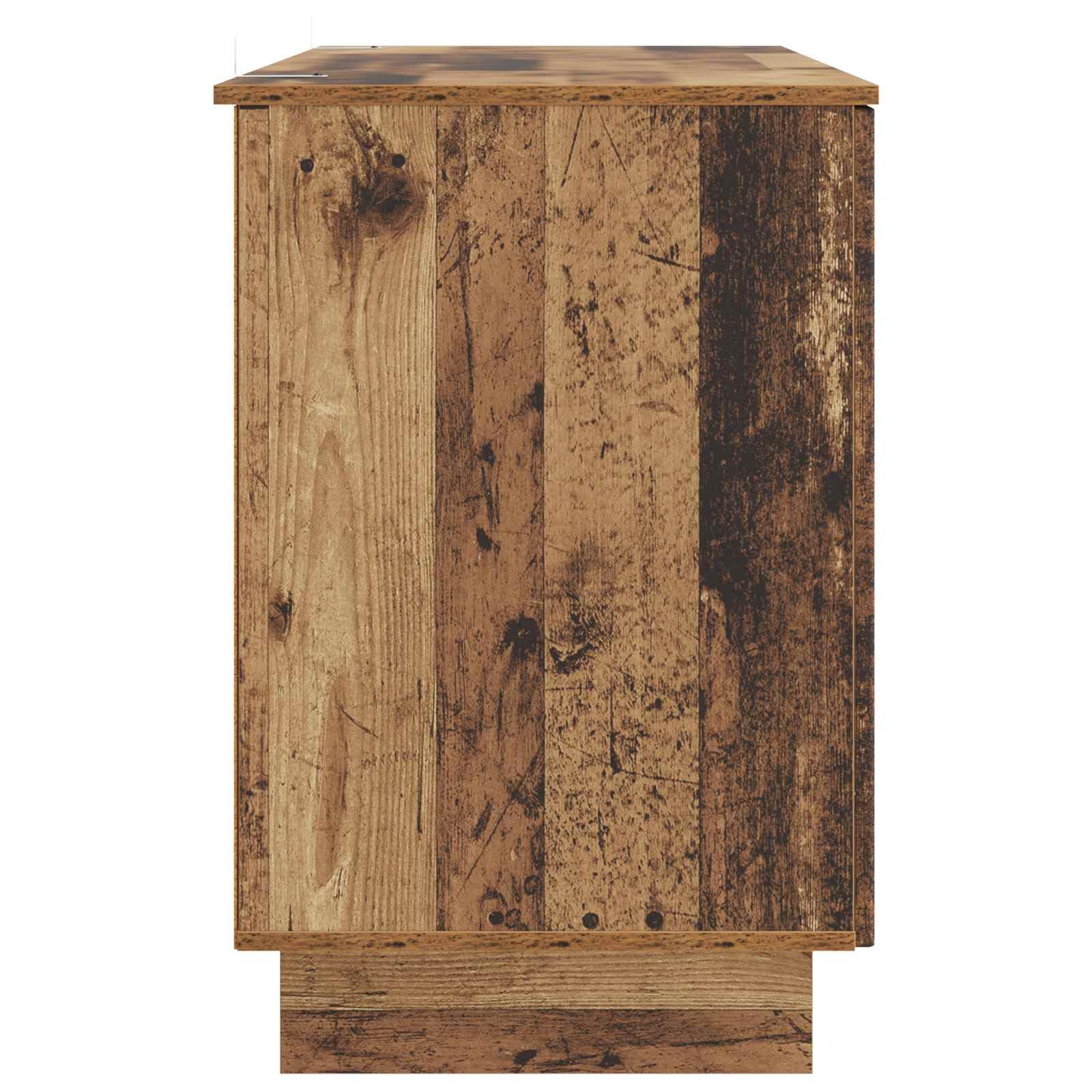 Schreibtisch Altholz Holzwerkstoff 142,5 x 50 x 75 cm Computer PC Büro Laptop Gaming Tisch mit Regal Schublade Stauraum Ablage für Home Office Zimmer Jugend Kind Arbeit Ergonomisch Lernen