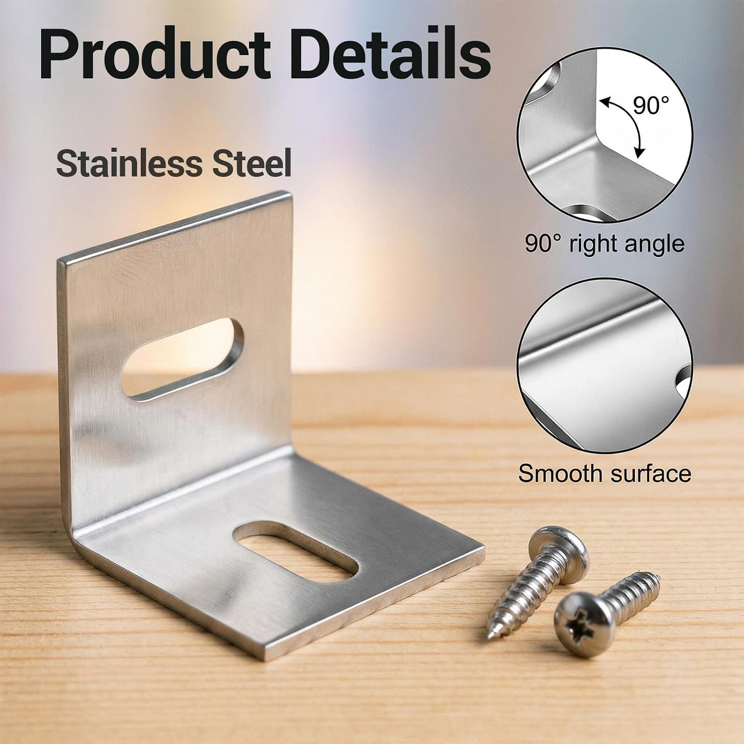 48 Pack Stainless Steel Table Top Fasteners | Heavy-Duty Z-Clip Connectors with Screws for Wood Expansion & Furniture Assembly