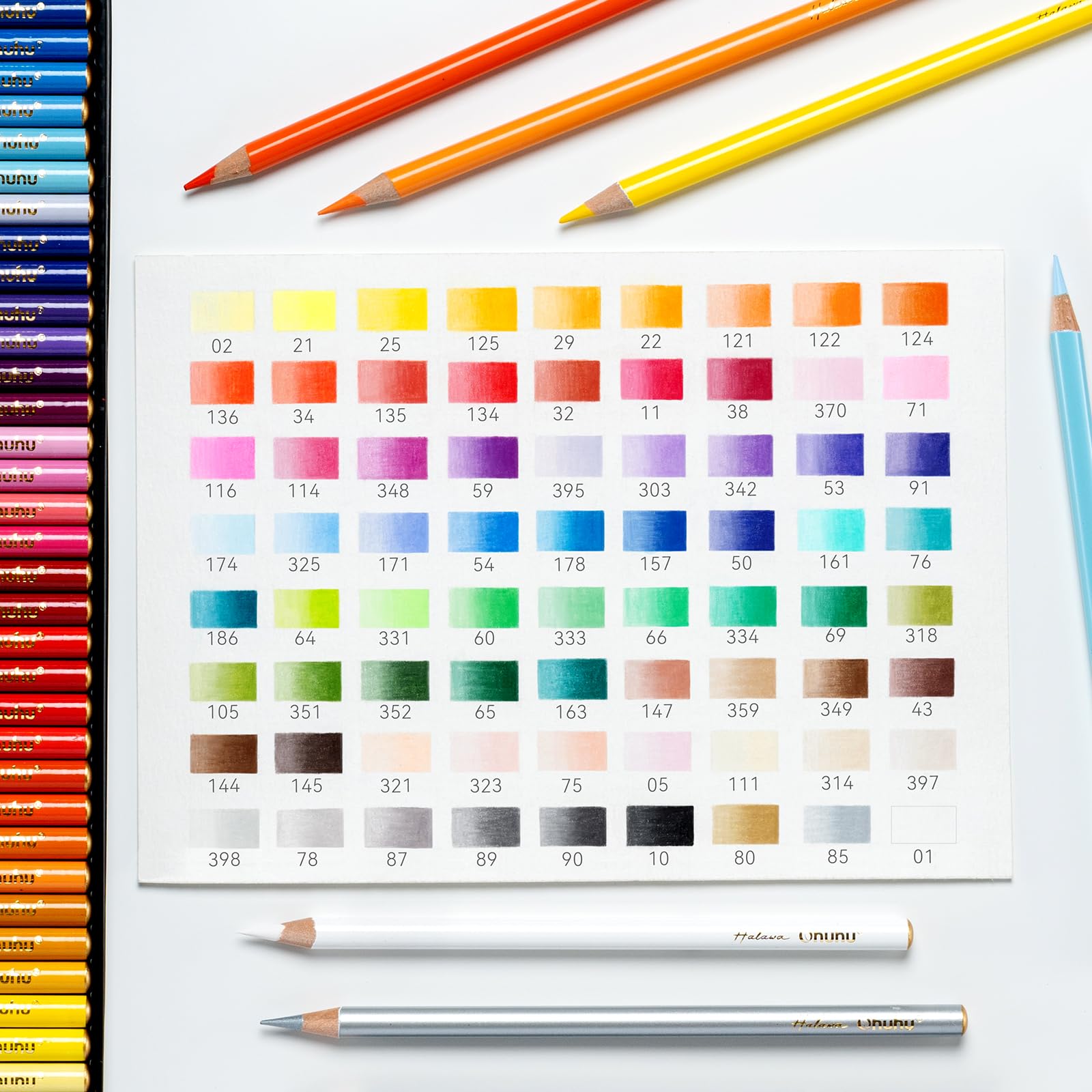 Ohuhu Lapices Colores, 72 lápices de alta pigmentación mezclables con mina de 4 mm con base de aceite, lápices de colores profesionales para artistas, Adultos, estudiantes, dibujo, bocetos y retratos