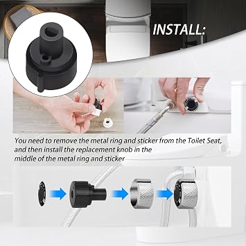 4Pcs Bidet Toilet Seat Replacement Knobs,Black,Plug and Play