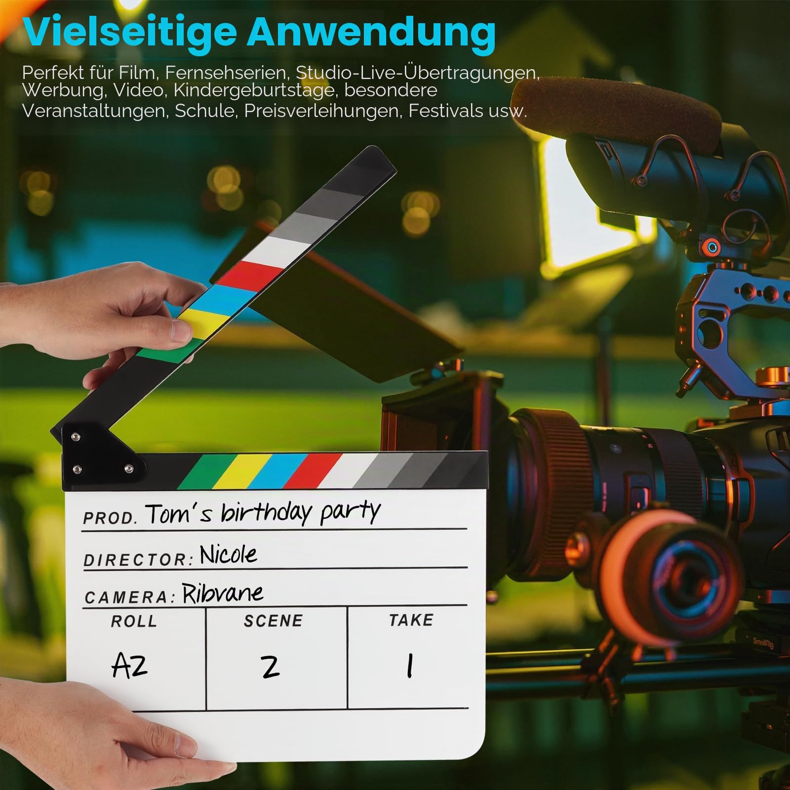 Acryl-Film-Regisseur, Schindelplatte, Fotografie, Video, TV, Aktionsszene, Schiefer mit magnetischem Tafelradierer, zwei benutzerdefinierten Stiften, Reinigungstuch und Sechskantschlüssel,