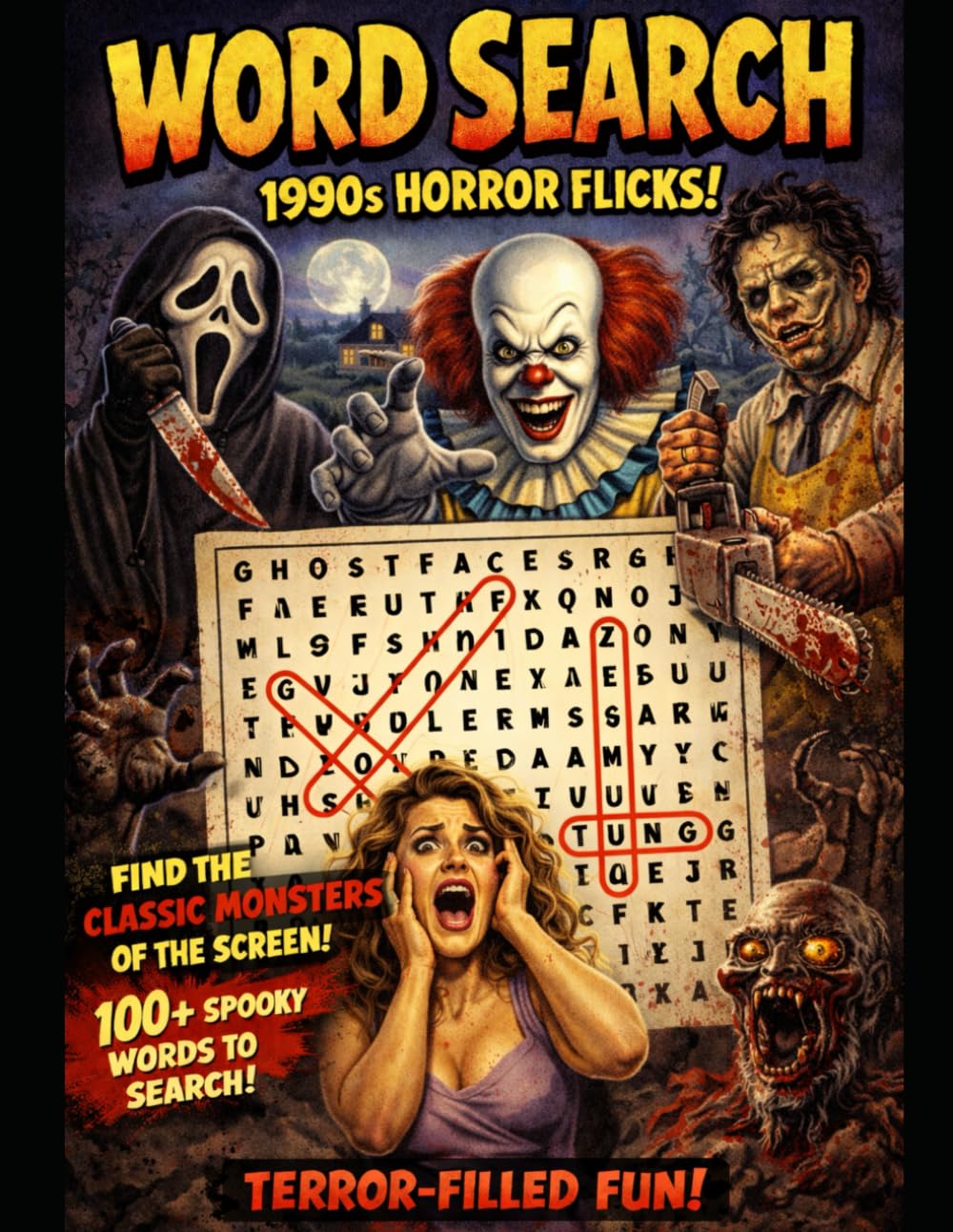1990's Horror Movie Word Search