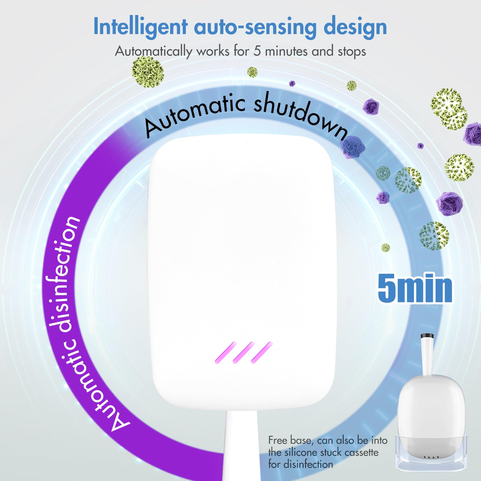 Custodia disinfettante per spazzolino da denti UV, mini disinfettante portatile con riscaldamento a asciugatrice, copertura ricaricabile per spazzolino da denti con asciugatura a ventola, scatola