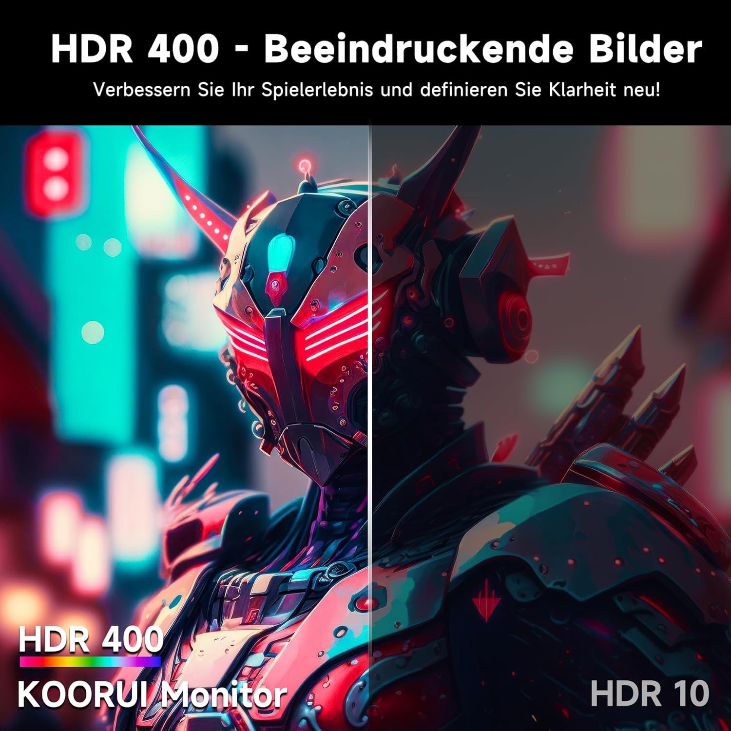KOORUI 27 inch QHD Gaming Monitor（2560x1440p） Fast IPS, 200Hz, HDR400, 1ms,Adaptive FreeSync,VESA, Black Support DP & HDMI G2721P — view 2