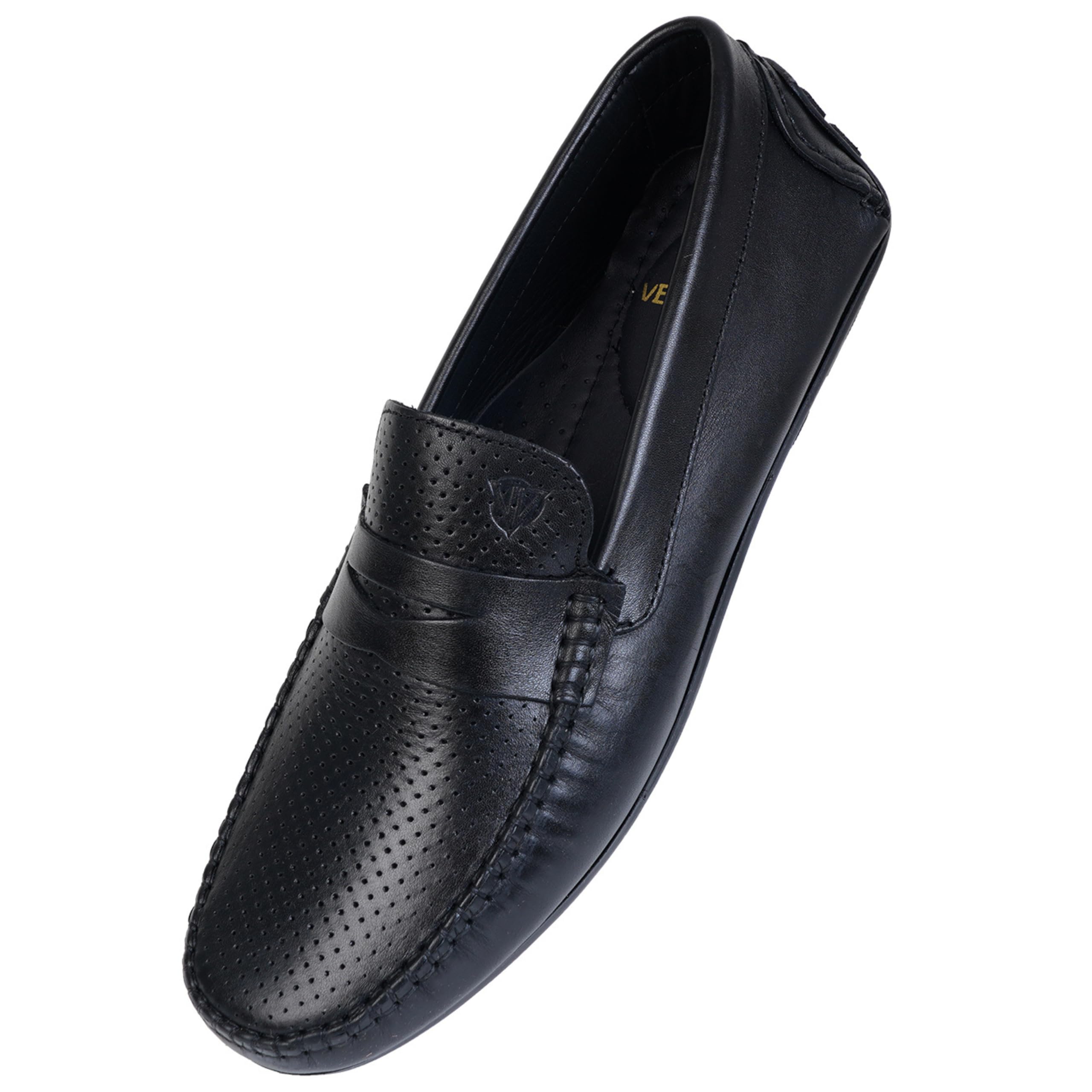Elegant Textured Men's Genuine Leather Loafers | Business Casual and Office Wear for Men | Flexible Slip-ons with Cushioned Footbed and Anti-Skid Grip | Loafer Shoes for Men