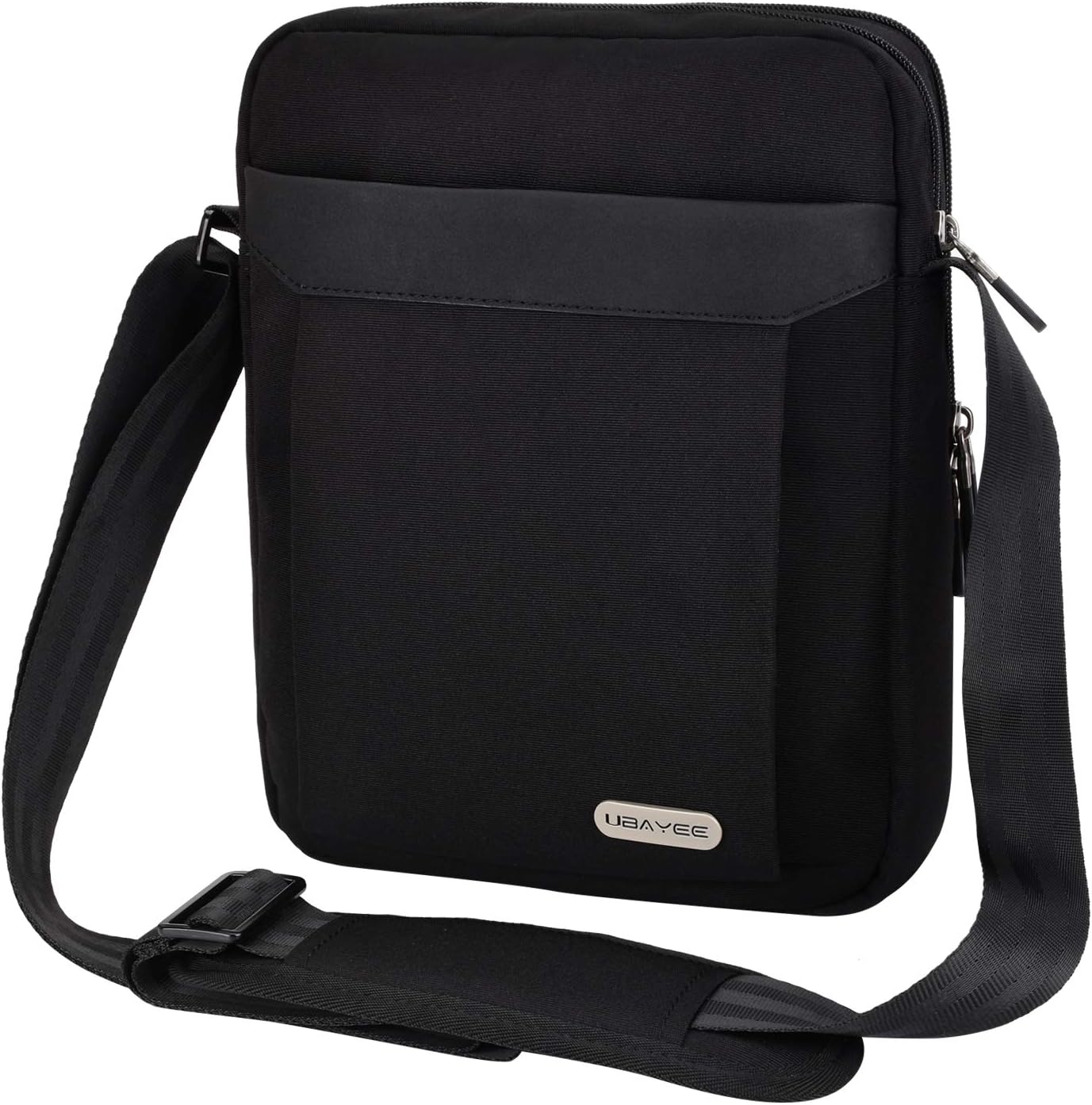 UBAYEE Bolso Hombre Bandolera de Lona con Multibolsillos (Compatible con 10,5 Pulgadas iPad Tablet, 25 cm), Negro