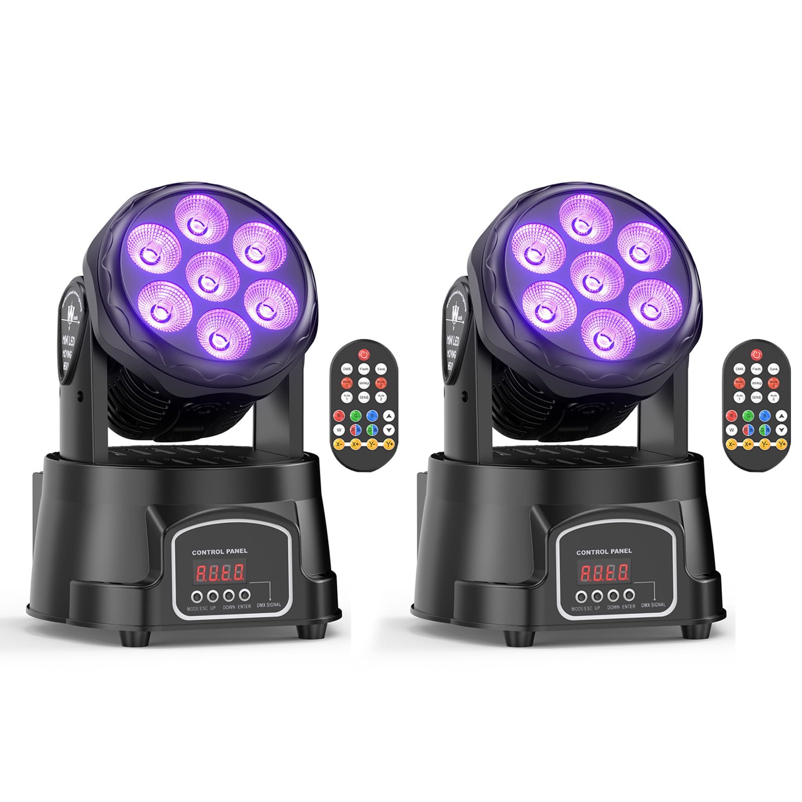 2PCS 7X15W Teste Mobili LED Luci dmx512 RGBW 4 in 1 Luci da Discoteca Palco Luce di Scena con Telecomando per Halloween Party Club Bar Casa Feste