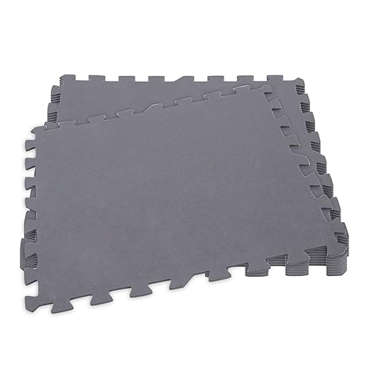 Protector Suelo, Suelo Goma Eva, 8 Piezas, Pieza 50X50 Cm, 190 Cm², Puzzle Tapiz, Protector Jardín, Resistente Al Agua, Secada Rápido, Color Gris, Intex