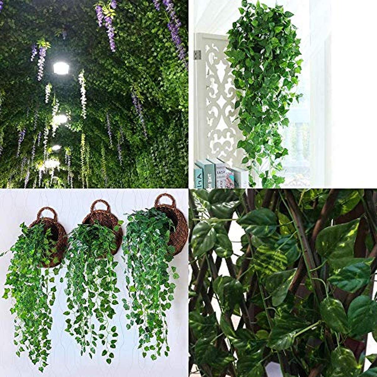 VRCT Artificial Creepers Green Vines Money Plant Leaves for Decoration Garlands for Home and Office Decoration Strands Each of 7 ft (Pack of 5)