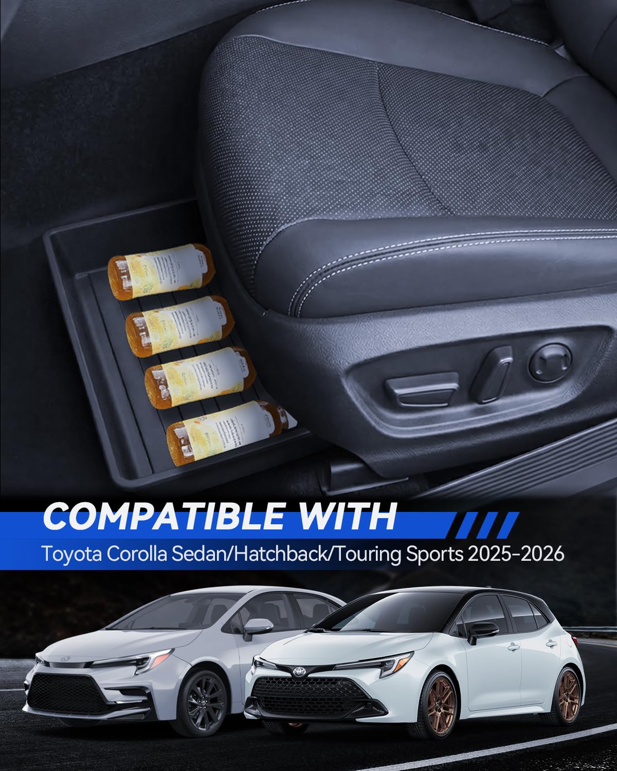 2 unidades organizador de sillas para Toyota Corolla 2025-2026 E210, caja de almacenamiento debajo del asiento delantero, bolsillo oculto, Corolla Fach Sedan Hatchback Touring Sports Accesorios