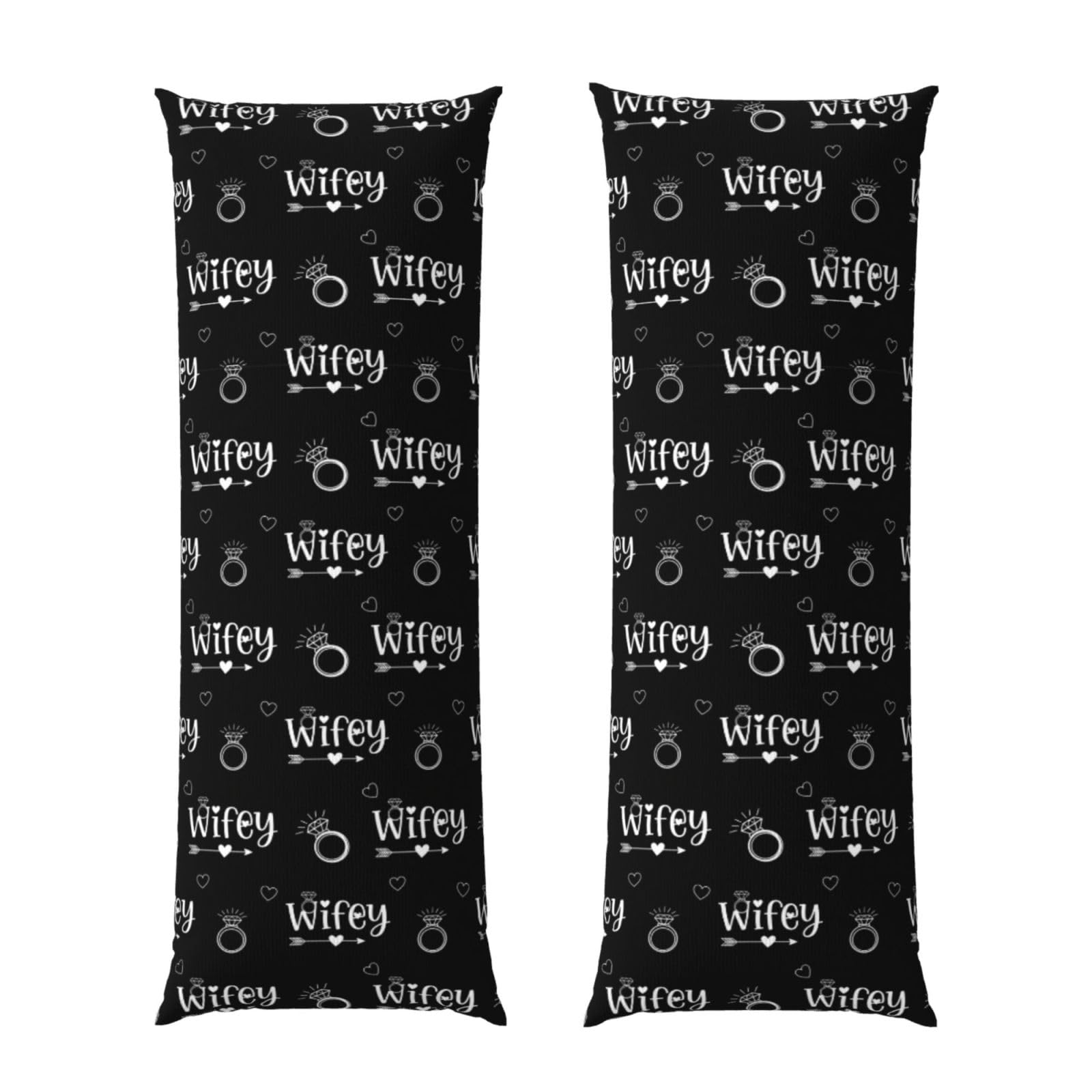 Long Body Pillow Cover 20x60 Love Heart Diamond Bride Wifey, Soft Flannel Pillowcase with Zipper, Cozy Cushion Protector for Couch Sofa Bed Sleeping Decoration