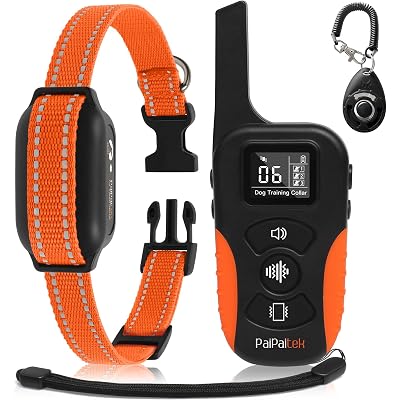 Dog Vibration Collar with Controller No Shock, 3300ft Waterproof Training Dog Collar Beep and Vibrate Only, Security Lock & Rechargeable Vibrating Collar for Dogs 5-120 lbs - No Prongs