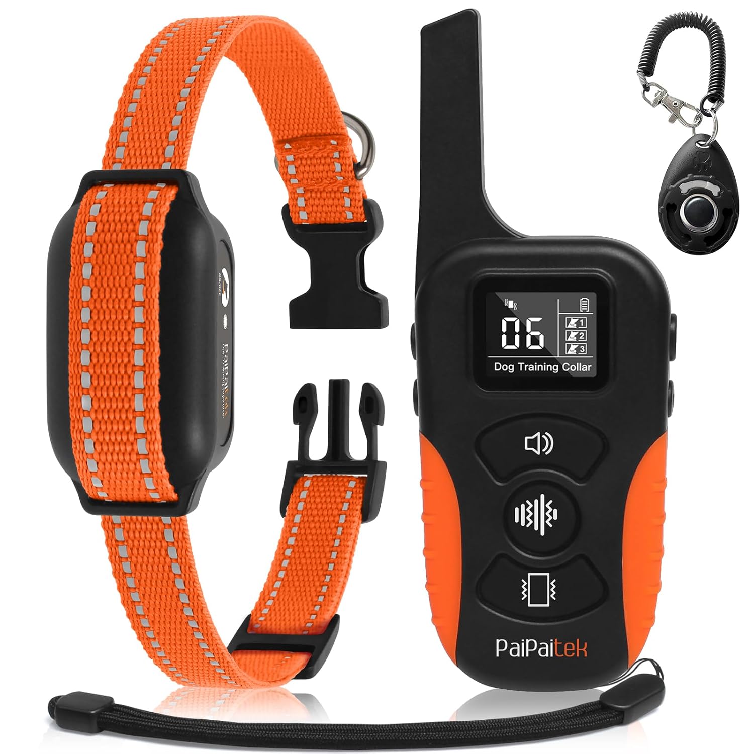 PaiPaitek Dog Vibration Collar with Controller No Shock 3300ft Waterproof Training Dog Collar Beep and Vibrate Only Security