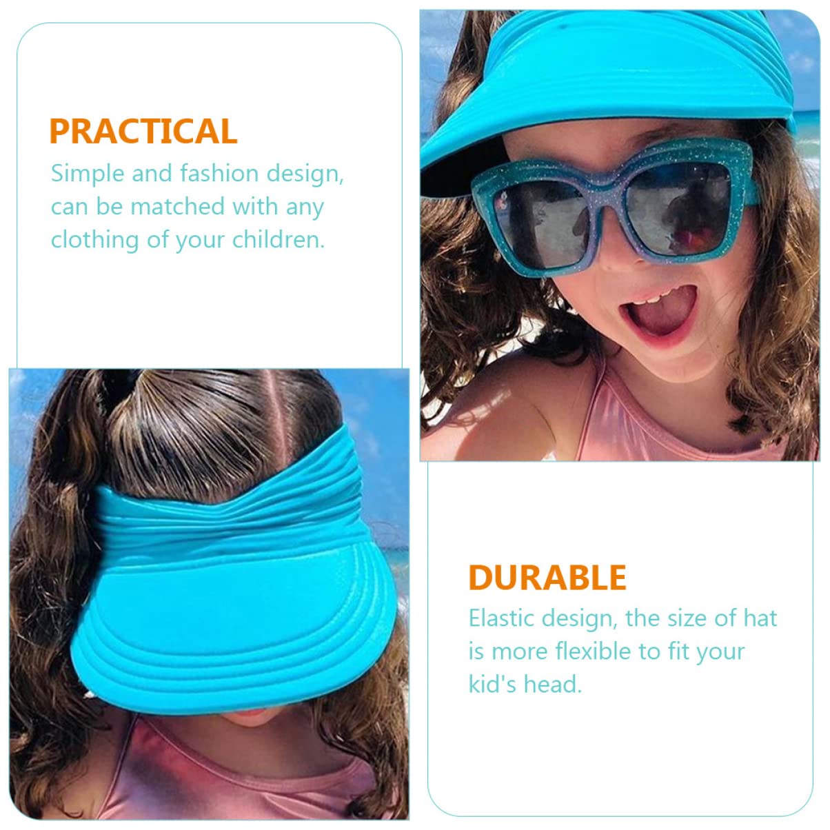 Sombrero De Sol De Bebé Gorras De Playa para Sombrero para El Sol para Bebé Sombrero Al Aire Sombreros De Verano para Mujer Playa Gorros De Sky-Blue Nylon