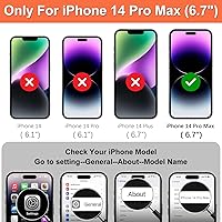 Vista 2 de iCoverCase Funda protectora de piel sintética compatible con iPhone 14 Pro Max con soporte para tarjetas, funda tipo cartera para mujeres y hombres