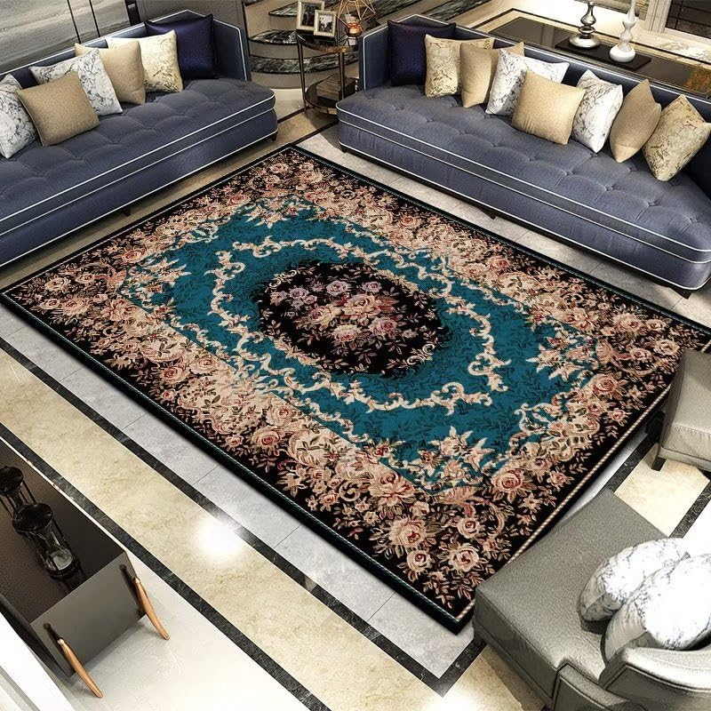 Tapis de couloir géométrique et floral rétro pour chambre 200x280cm