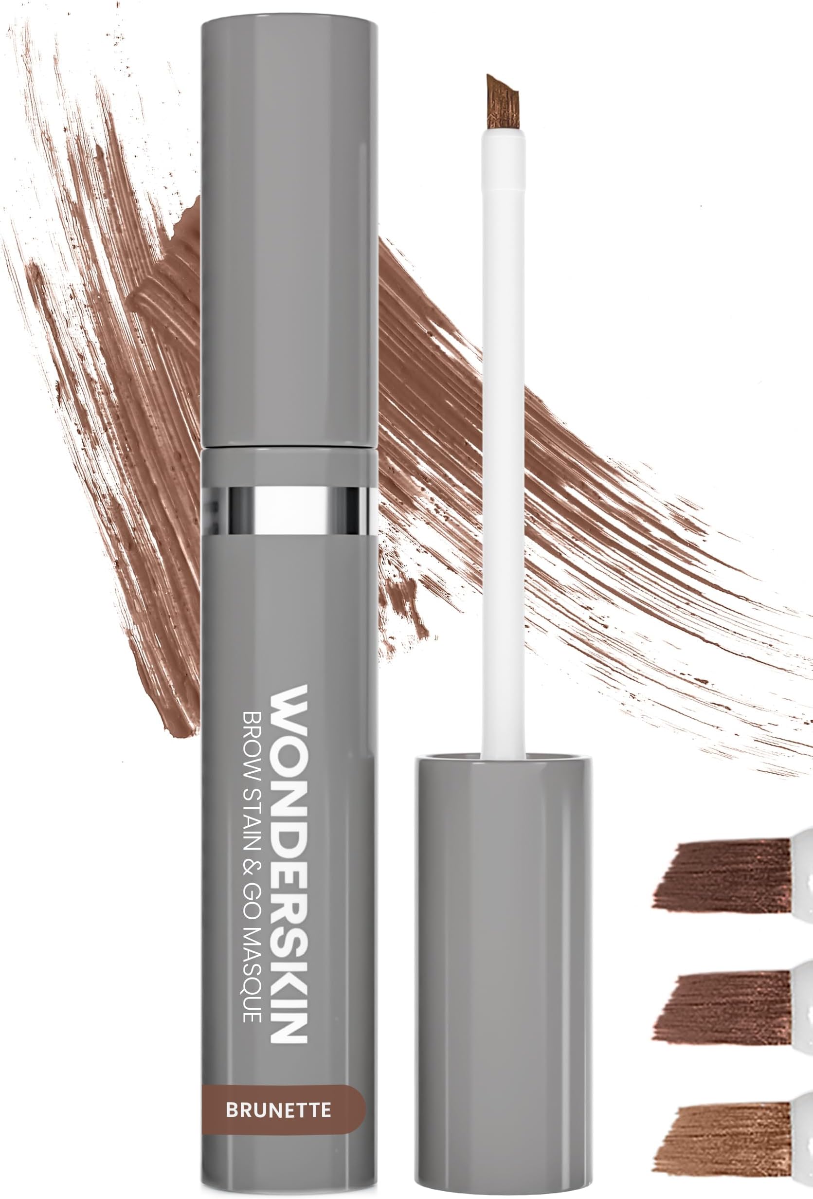 Wonderskin Wonder Blading Brow Stain & Go Masque - Long Lasting Eye Brow Tint, Transfer Proof and Smudge Proof Eyebrow Tint Stain (Brunette)