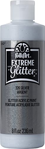 FolkArt glitter paint, 8 oz, Silver 8 Fl Oz