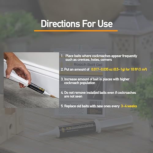 Miniatura 8 de Cebo de gel para cucarachas (4 piezas)  Mata cucarachas alemán infestación interior para el hogar con 99% de eficacia (97% EE. UU.)  Jeringas de