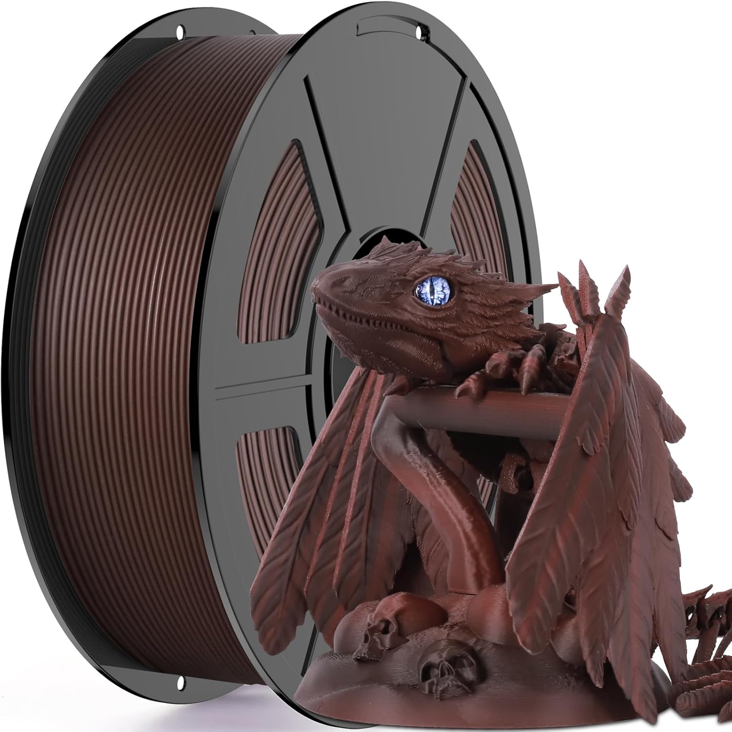 Rainbow Matte PLA Filament 1.75mm, Multicolor Gradient 3D Printer Filament for Halloween, Fits for FDM 3D Printers, 1KG/2.2lbs, Solar Eclipse