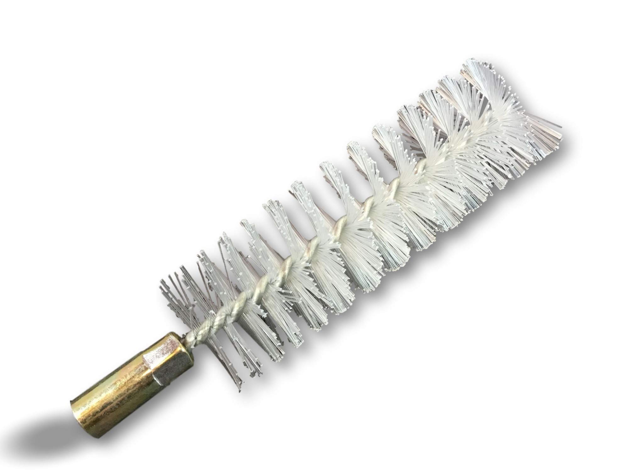 Kibros Lot 10 écouvillons Nylon condenseur + Tringle 48 cm Ø 25 mm | Raccord laiton taraudé M6, torsade acier galvanisé, fil nylon, tringle flexible acier 48 cm incluse, Ø 25 mm.