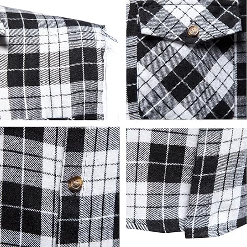 Cekaso Men's Sleeveless Shirts Button Down Cotton Shirt Casual Cowboy Vest Plaid Tank Tops, Black, Tagsizexl=Ussizexl #TOP3