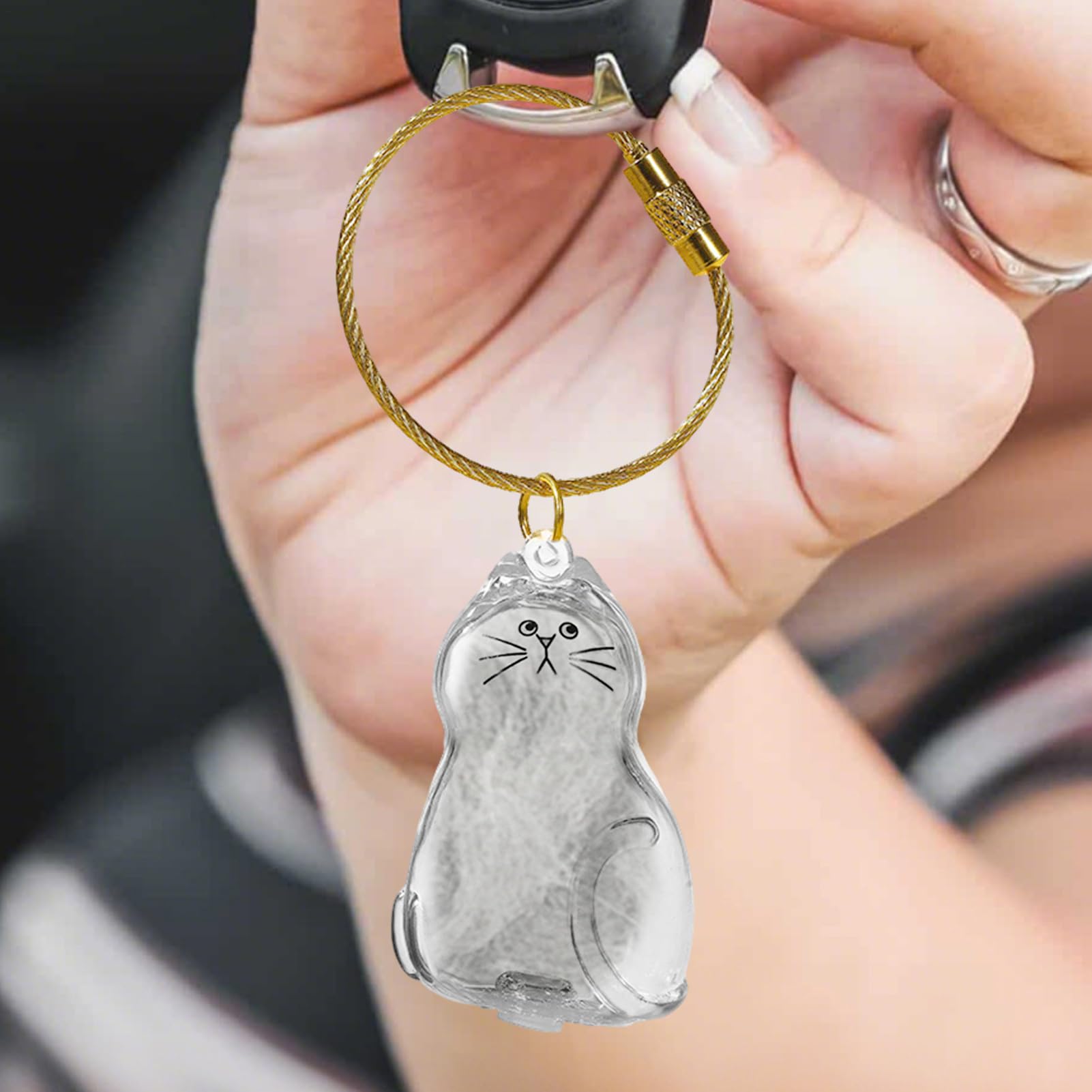 Ciondolo portapelo gatto leggero con bottigliette per borse souvenir amanti animali portachiavi