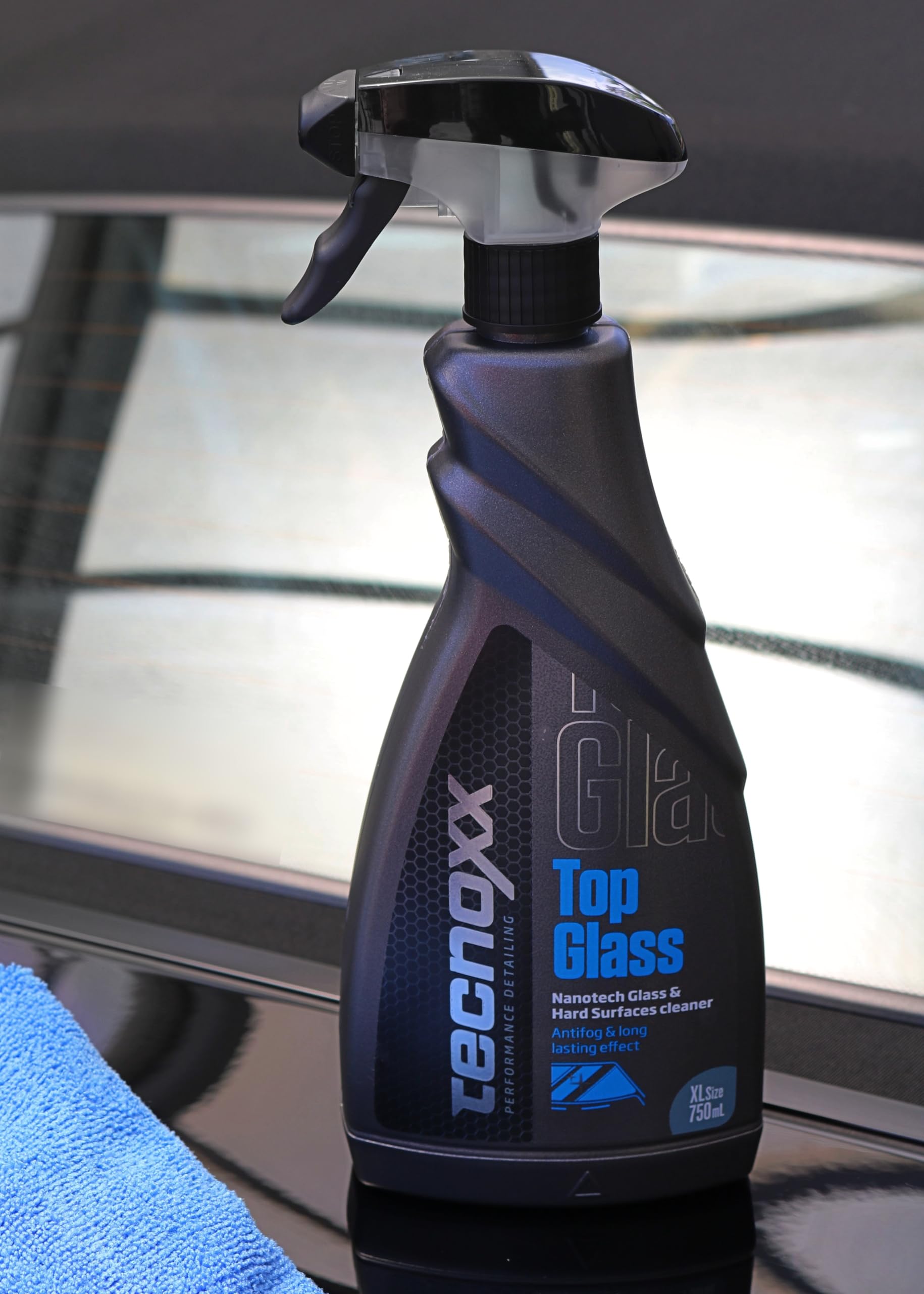 Tecnoxx - Top Glass. Pulitore Multiuso a Base di nanotecnologie per navigatore multimediale Touch Screen, cruscotto del Veicolo e Vetro. Flacone Spray XL da 750 ml
