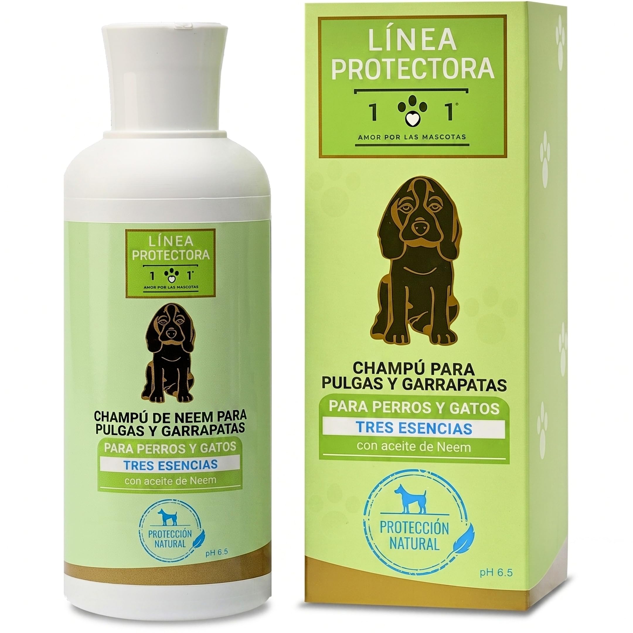 Champú Antiparasitario Perros y Gatos 250ml, Champú Aceite de Neem, Repelente Garrapatas Perros, Antigarrapatas, con Extractos de Clavo y Geranio, Champú Perro Linea 101 Made in Italy