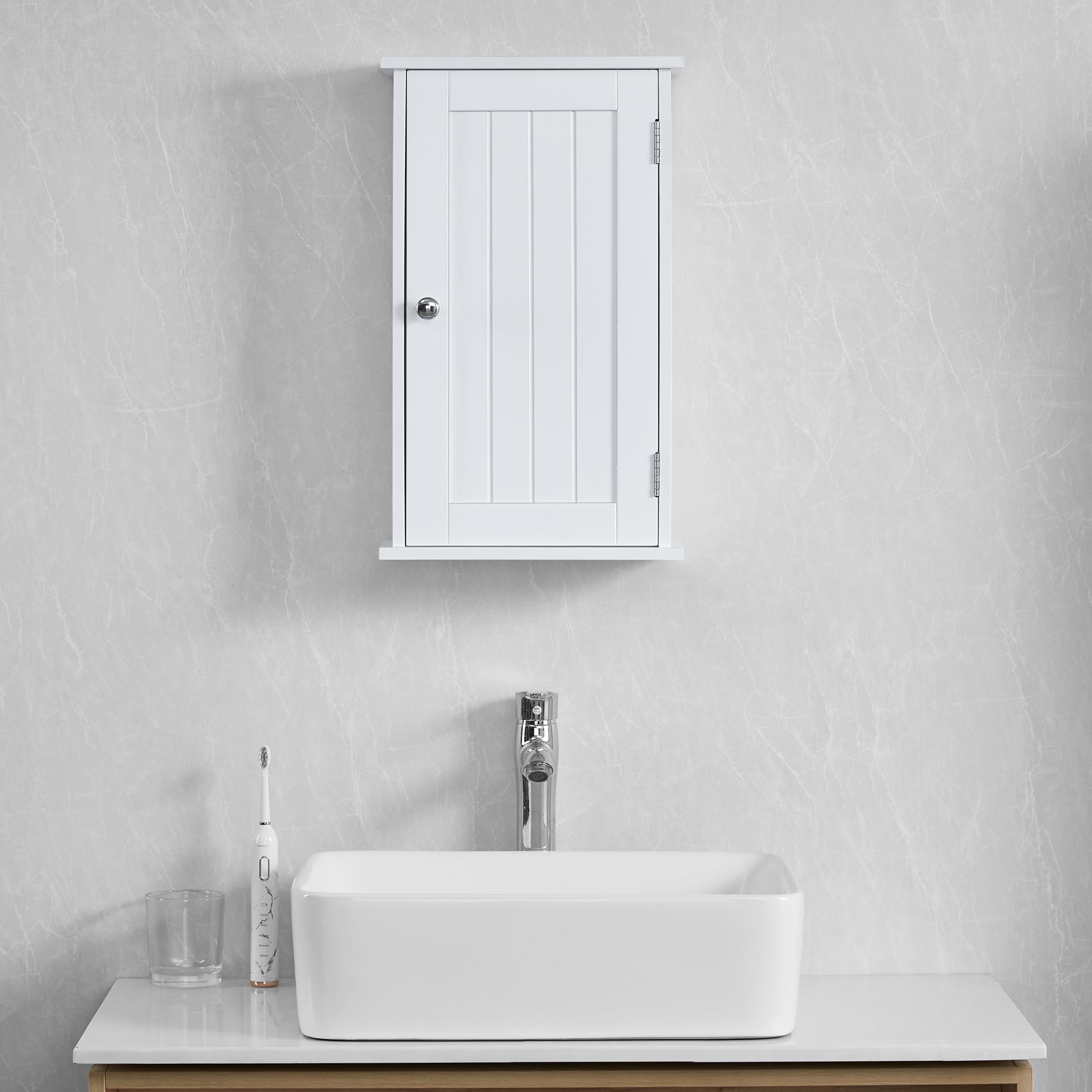 Bath Vida Priano Meuble mural avec porte, salle de bains, Blanc