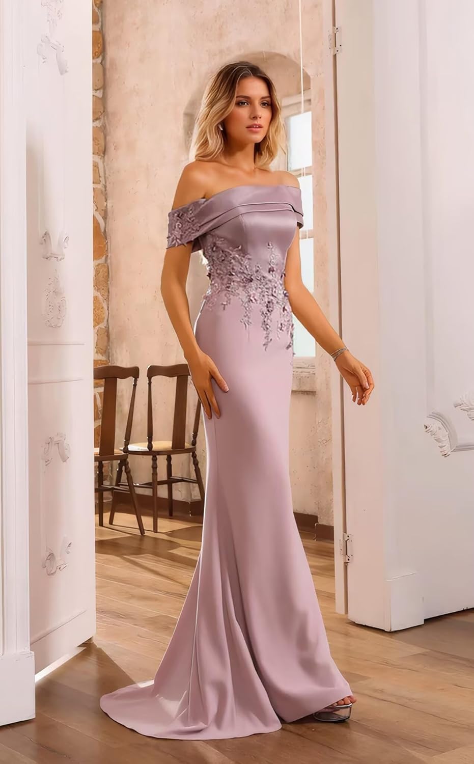 Womens Off Shoulder Formal Prom Dresses Wedding Maxi Dress Elegant Formal Evening Long Gowns