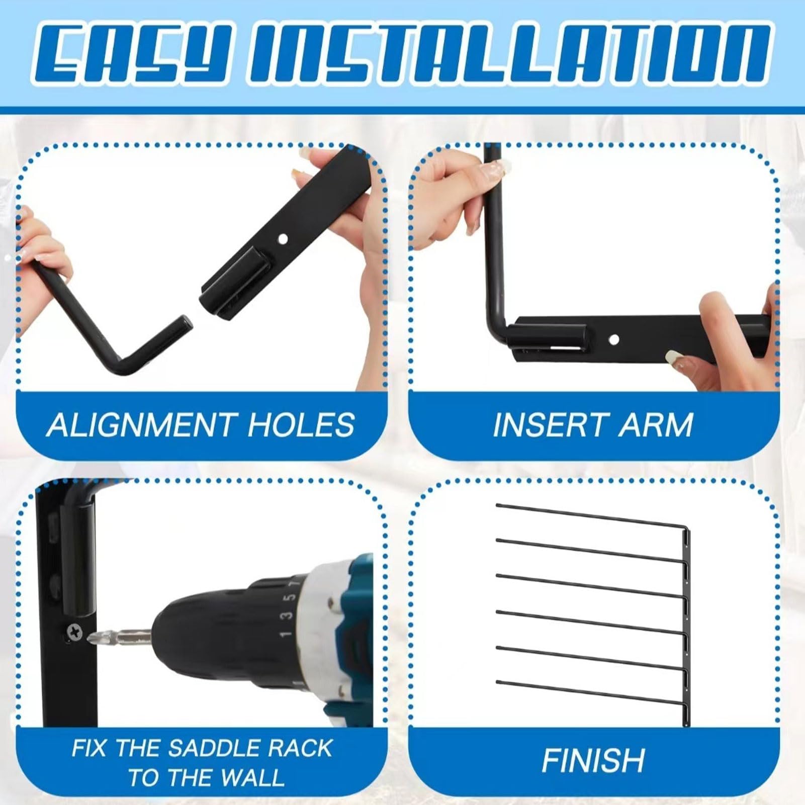 Haofy Soporte de Silla de Montar de Hierro Robusto, Estante para Manta de Silla de Montar Abatible de Alta Resistencia, Estante para Almohadilla de Caballo para Almacenamiento de Accesorios para