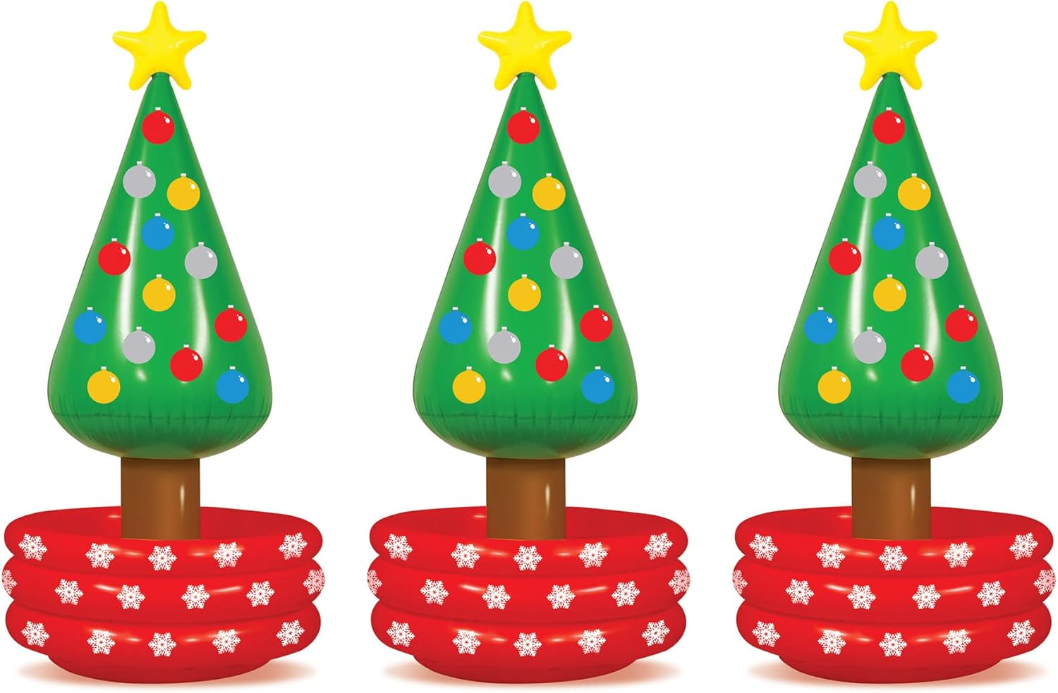 Beistle Inflatable Novelty Christmas Tree Drink Beverage Cooler for Office Holiday Winter Party Decorations, 26" x 56", Multicolored