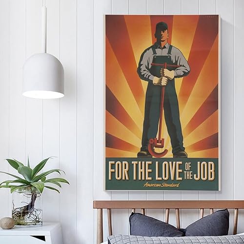 Miniatura 5 de Pósteres vintage de fontanero, arte de pared de ingeniero de calefacción, póster de fontanería estándar estadounidense, pósteres e impresiones