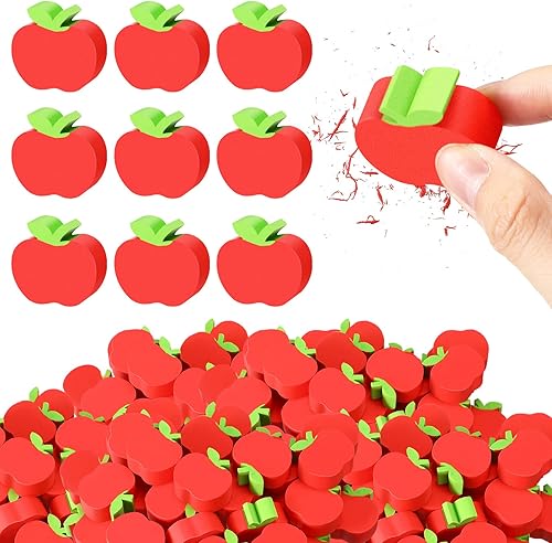 Surtido de mini borradores de manzana para regalos de bienvenida de regreso a clases, contador de manipulativos de matemáticas, contadores,