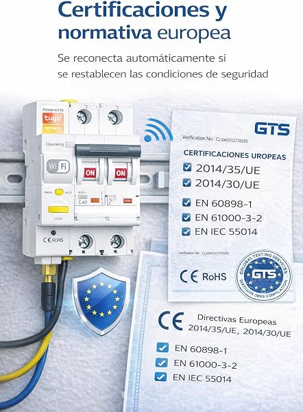 RASMACOR - Interruptor Magnetotermico Rearmable WIFI 2P 32A Curva C 6kA – Compatible con App Tuya Smart – Domotica - Termico Inteligente con Control Remoto - 5