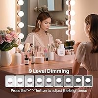 Vista 4 de Consciot LED Vanity Lights for Mirror, Hollywood Style Vanity Light with 10 Dimmable Bulbs, Adjustable Color & Brightness, USB Cable, Mirrors Lights