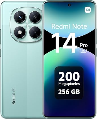 XIAOMI Redmi Note 14 Pro 5G - 8+256GB Smartphone, 6.67" AMOLED FHD+ 120Hz Display, MediaTek Dimensity 7300-Ultra, 200MP Camera, 5110mAh, Charger Not Included, Green ES Version