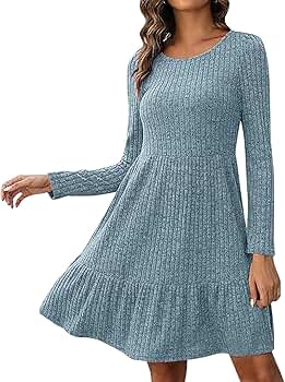 Strickkleid Damen Lang - Warmes Wollkleid Für Herbst Und Winter