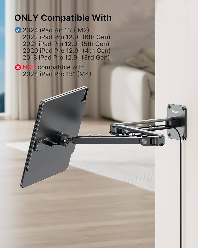 KUXIU Magnetic Wireless Charging Wall Mount Holder for iPad