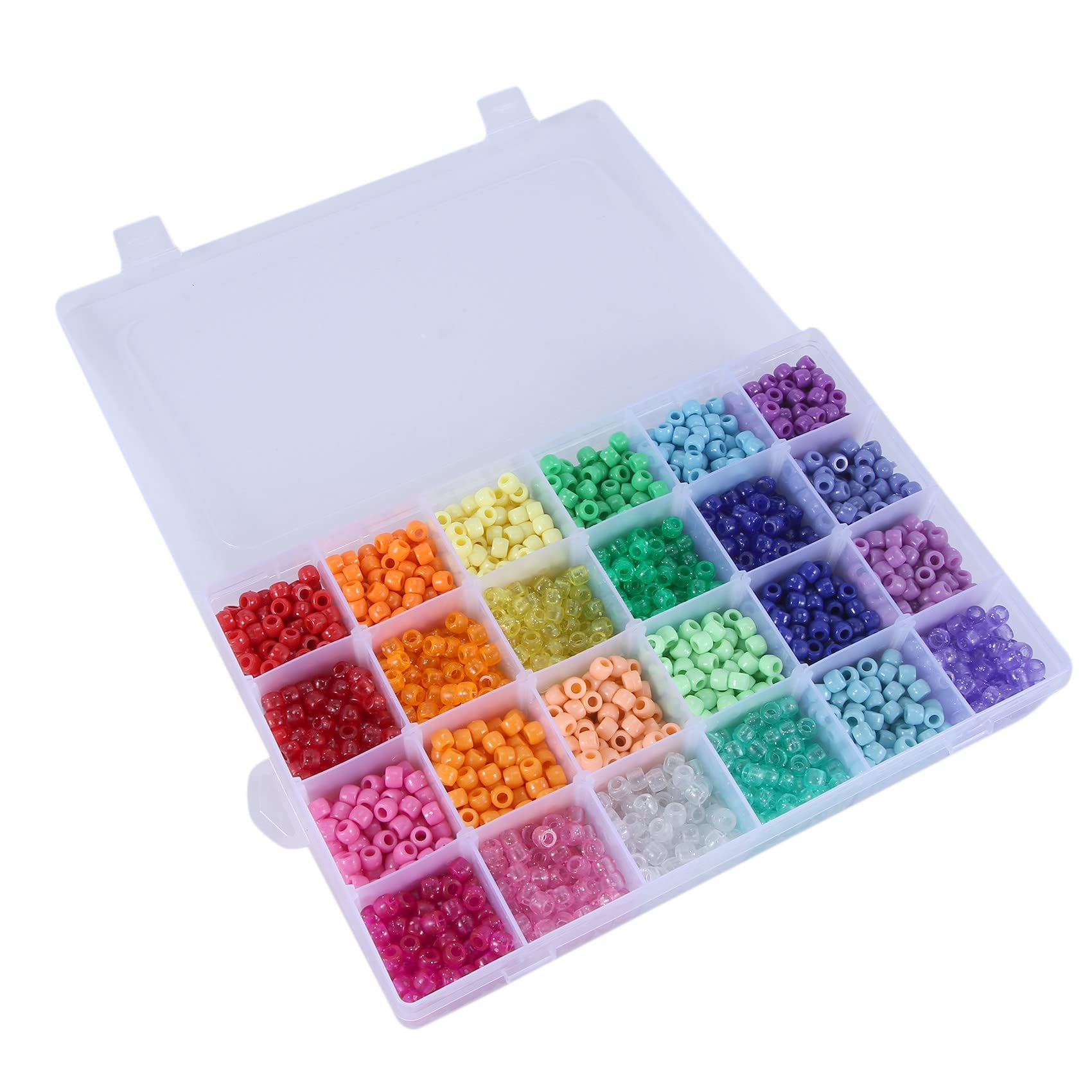 Perles arc en ciel grand trou 24 couleurs pour la création de bijoux DIY